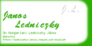 janos ledniczky business card